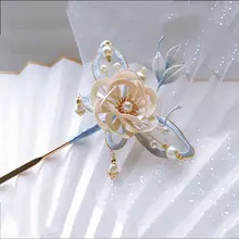 手作りのシルク髪飾り【国風スタイル・ヘアアップ用アクセサリー】