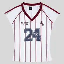 スポーティーなストライププリントの半袖Tシャツ【メッシュ・コットン・春夏用】