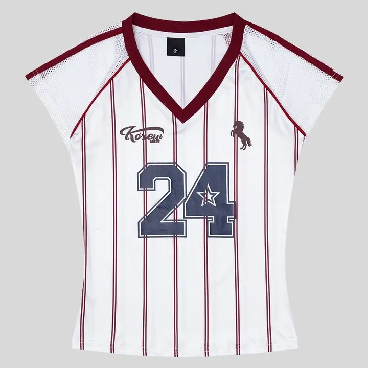 スポーティーなストライププリントの半袖Tシャツ【メッシュ・コットン・春夏用】