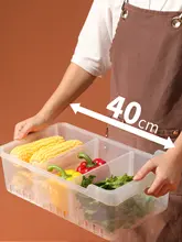 冷蔵庫用ストレージボックス【調整可能な仕切り付き・収納バスケット】（セットアップ対応）