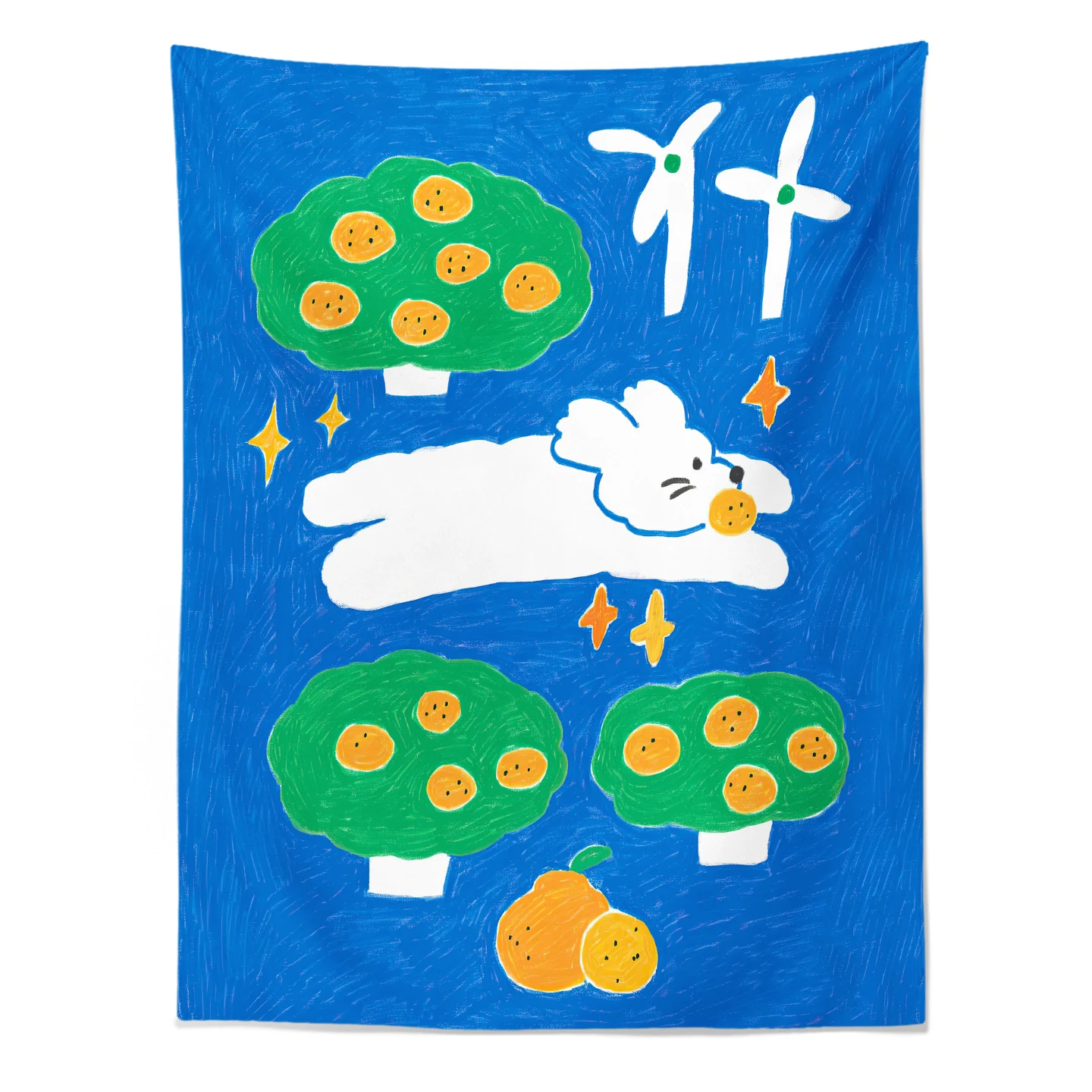 10月に壁に貼るかわいいアイテムは、夢幻白うさぎの背景布がベスト？