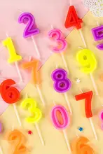 25個セット 誕生日パーティー用 子供向けカラフル数字キャンドル【ケーキ用・粉キャンドル】