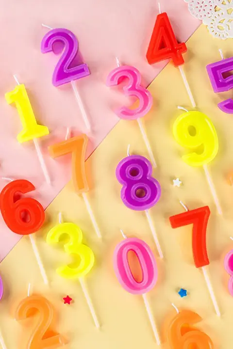25個セット 誕生日パーティー用 子供向けカラフル数字キャンドル【ケーキ用・粉キャンドル】