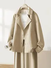 カジュアルでおしゃれな小柄女性用トレンチコート【春用・短め・高級感】