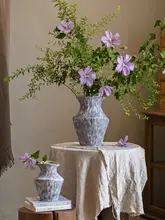 ヴィンテージ風 陶器製花瓶【水栽培用・卓上飾り・手作り】