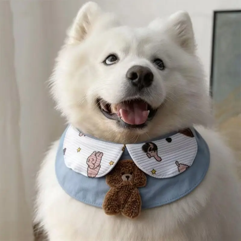 ペット用丸型エプロン：春夏用で犬の体を守るシンプルな装着タイプ