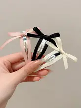 バレエ風リボンヘアクリップ【可愛いサイドバング用・女性向け】