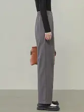 ワイドパンツ レディース グレー フレンチ風 紐デザイン ゆったり カジュアル 春