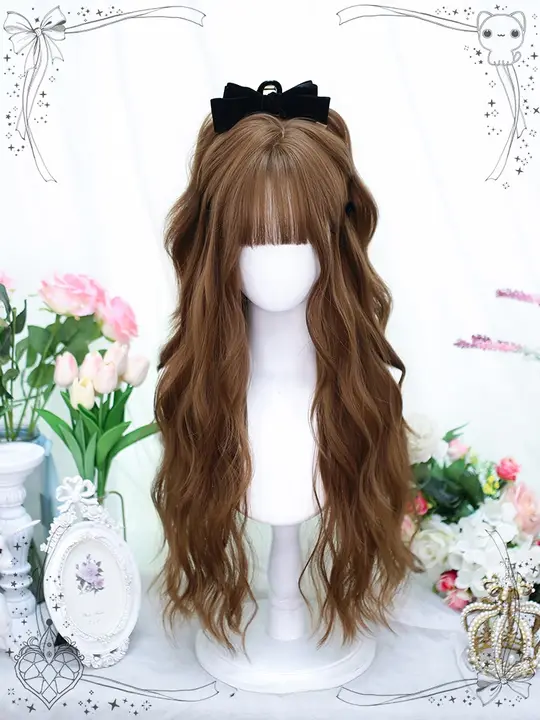 自然な水波ウェーブのロリータ風ウィッグ【女性用・コスプレ・長髪】