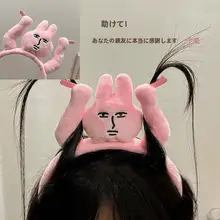 可愛いピンクのウサギヘアバンド【コミカルなデザイン・髪をまとめる・カートンスタイル】