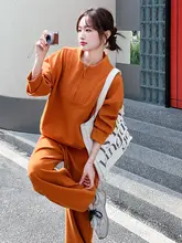 オレンジカラーのカジュアルパーカー【秋春向け・極上の柔らかさ・ワイドパンツ・セットアップ対応】