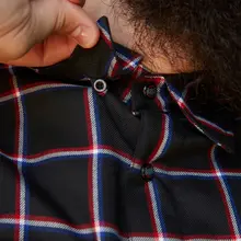 重厚感のあるチェック柄オーバーサイズのヒップホップスタイル作業シャツ