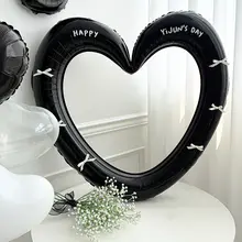 子供の誕生日装飾用アイスクリームデザイン大ハートアルミ風船【男の子パーティー用・撮影小道具】