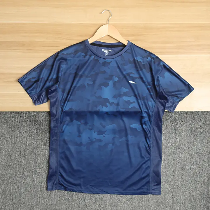 メンズ 夏用速乾迷彩Tシャツ【メッシュパネル・ラウンドネック・カジュアルスポーツ】