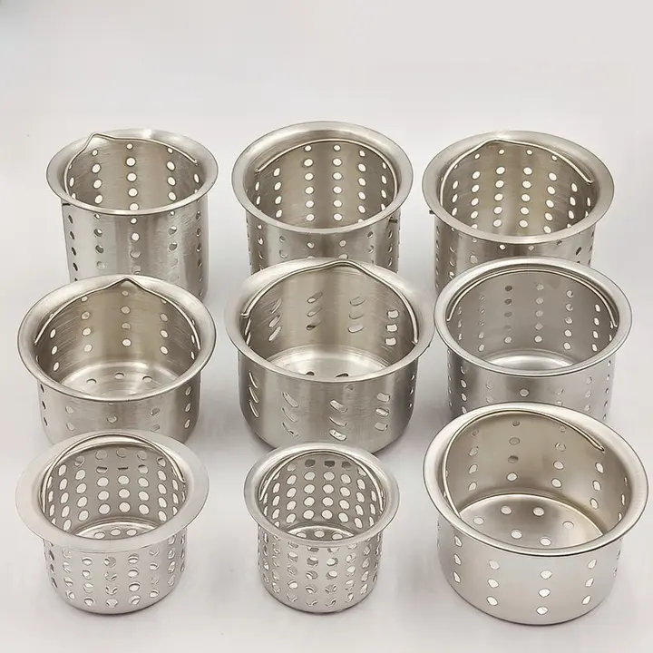 キッチン sink ゴミフィルター【洗面器用・ステンレス製304・漏斗機能付き】