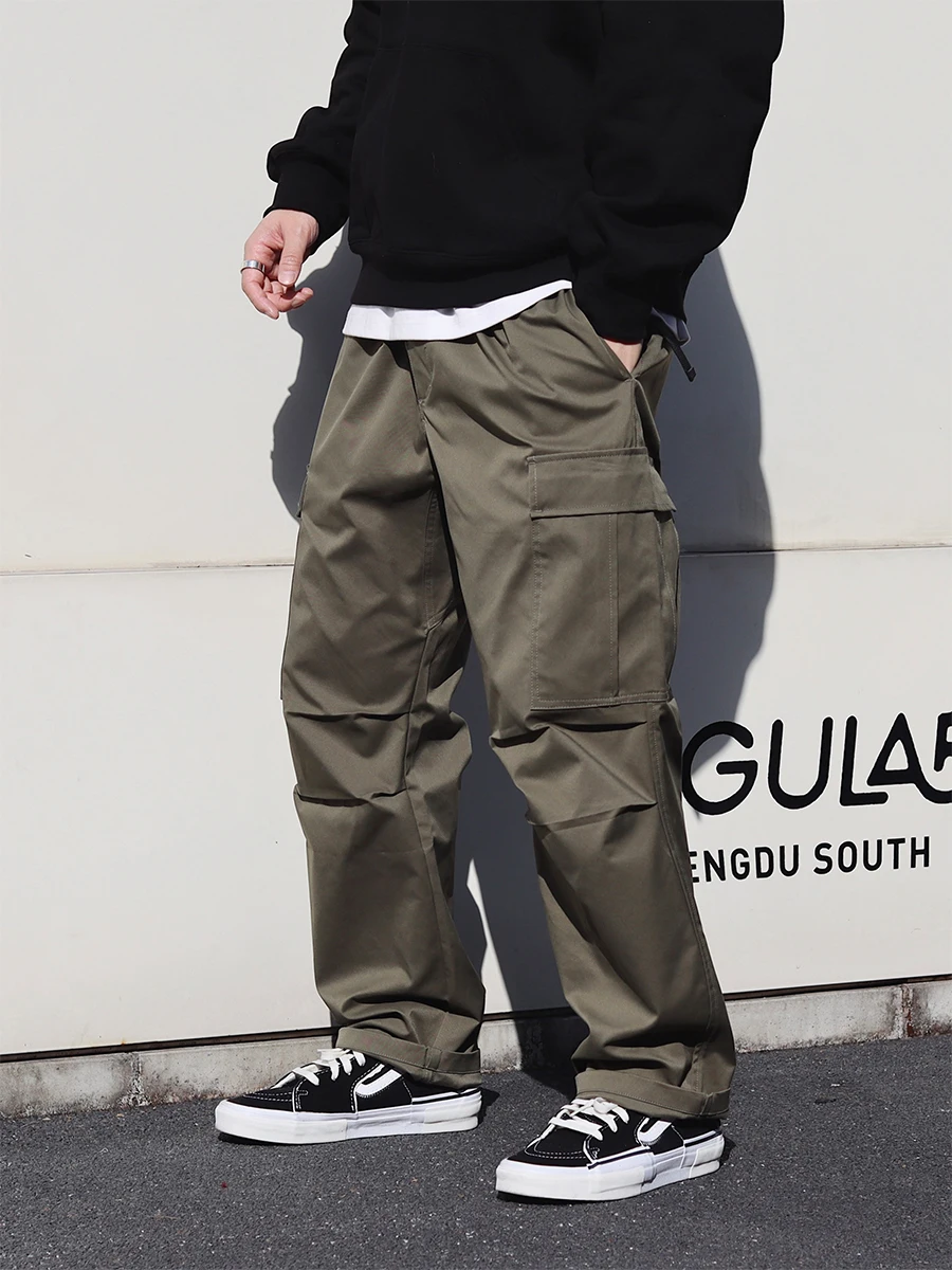アウトドア カジュアル パンツ 男性 多ポケット ゆったり Teflon 防水・防汚・抗菌