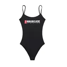 BADBLOOD ストライプデザインのセクシーキャミソールスイムウェア【露背・刺繍・夏用】