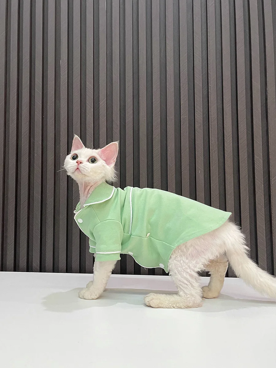 可愛らしい春用パジャマ【 スフィンクス猫用・綿素材】：一人暮らしの猫飼いに最適な着用シーンとサイズ対応
