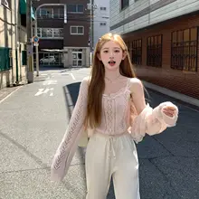 マハ毛のダイヤモンドパターンキャミソールカーディガン【秋用・ファッショナブ  ル・二色展開】（セットアップ対応）