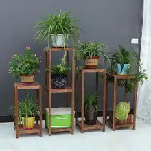 多層型木製花架【防腐加工・リビングやバルコニー用・多目的収納】