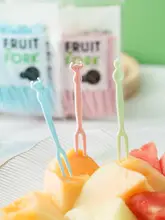 使い捨てプラスチックフルーツフォーク【家庭用・二歯・デザート用】（セットアップ対応）