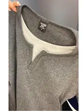 グレー Vネック長袖Tシャツ【ウエストシェイプ・インナートップス・春秋用】（セットアップ対応）