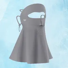 全顔タイプのUVカットフェイスマスク【夏用・ネックプロテクター付き・アイスシルク素材】