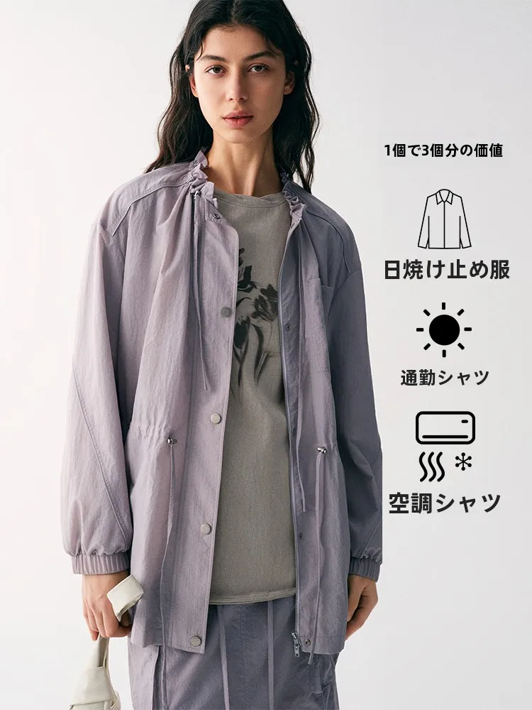 5月アウターとしてのUPF50+フリルジャケット：MSLANの機能性と着用シーンの実証
