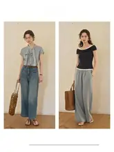 セットアップ 2点セット レディース テンセル ラミー混 リボンタイブラウス ストレートパンツ 霧ブルー デザイン オフィスカジュアル「SimpleRetro」