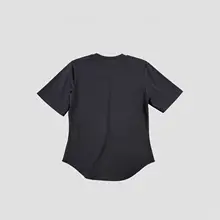 エレガントなシンプルデザインの半袖Tシャツ【小さなラウンドネック・ウエストリボン・通気性のあるコットン】