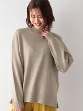 おしゃれなハイネック レディース ゆったり長袖ニットセーター【秋冬用・ニットウェア】