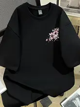 桜のプリントが美しい夏用メンズTシャツ【綿素材・ゆったりデザイン】（セットアップ対応）