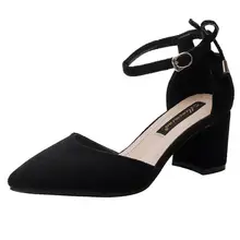 包頭ヒールサンダル【中空デザイン・バタフライ結び・ビジネス用・太ヒール】