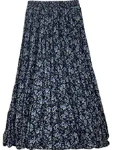 ヴィンテージフラワープリントフィッシュテールスカート【ハイウエスト・プリーツ・春秋用・小柄向け】