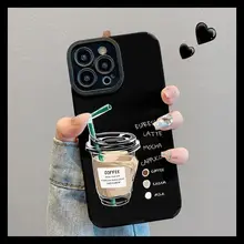 iPhone対応 ドラマチックなデザインのスマホケース【コーヒー・英文・防御力向上】