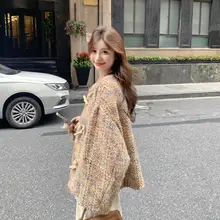 魅力的なツイード風ジャケット【秋冬用・女性用・デザイン性おしゃれ】