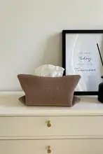 高級感あるニット生地ティッシュボックス【ゴールド・シンプルな欧州スタイル・リビング・寝室・ダイニング用】