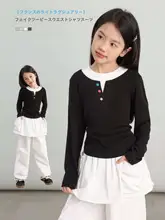 女児用春秋コーディネート【軽量・ロングスリーブ・カジュアルパンツ】（セットアップ対応）