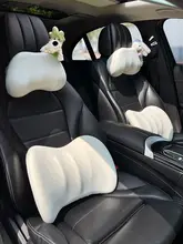 可愛いウエストハグクッション【四季対応・記憶フォーム・車用・西高地テディベアデザイン】（セットアップ対応）