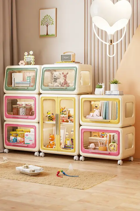 子供用おもちゃ収納キャビネット【リビング・収納ボックス・赤ちゃん用品に最適】