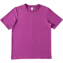 紫色の丸首Tシャツ【重厚感のある純綿・ベーシック・男女兼用・夏用】