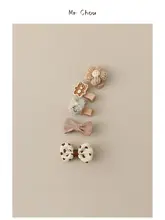 全包布の赤ちゃん用ヘアクリップ【リボンデザイン・髪を傷めない・かわいい】