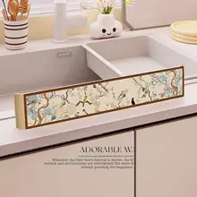 水跳ね防止アクリル製洗面台用ガード【古風・キッチン用】
