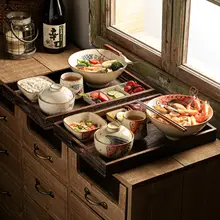 木製トレイと陶器のどんぶり・皿のセット【洗練されたデザイン・個別盛り】（セットアップ対応）