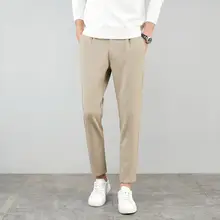 ビジネスカジュアルのウールパンツ【厚手・抗皺加工・ tapered fit】