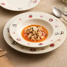 可愛いパンダデザインの陶製皿【家庭用・円形・西洋料理用】