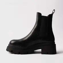 女性用 チェルシーブーツ【スリムフィット・ゴムソール・厚底デザイン】