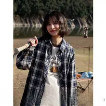HOTHORSE レトロチェック長袖シャツ【春秋用・ゆったり・万能スタイル】