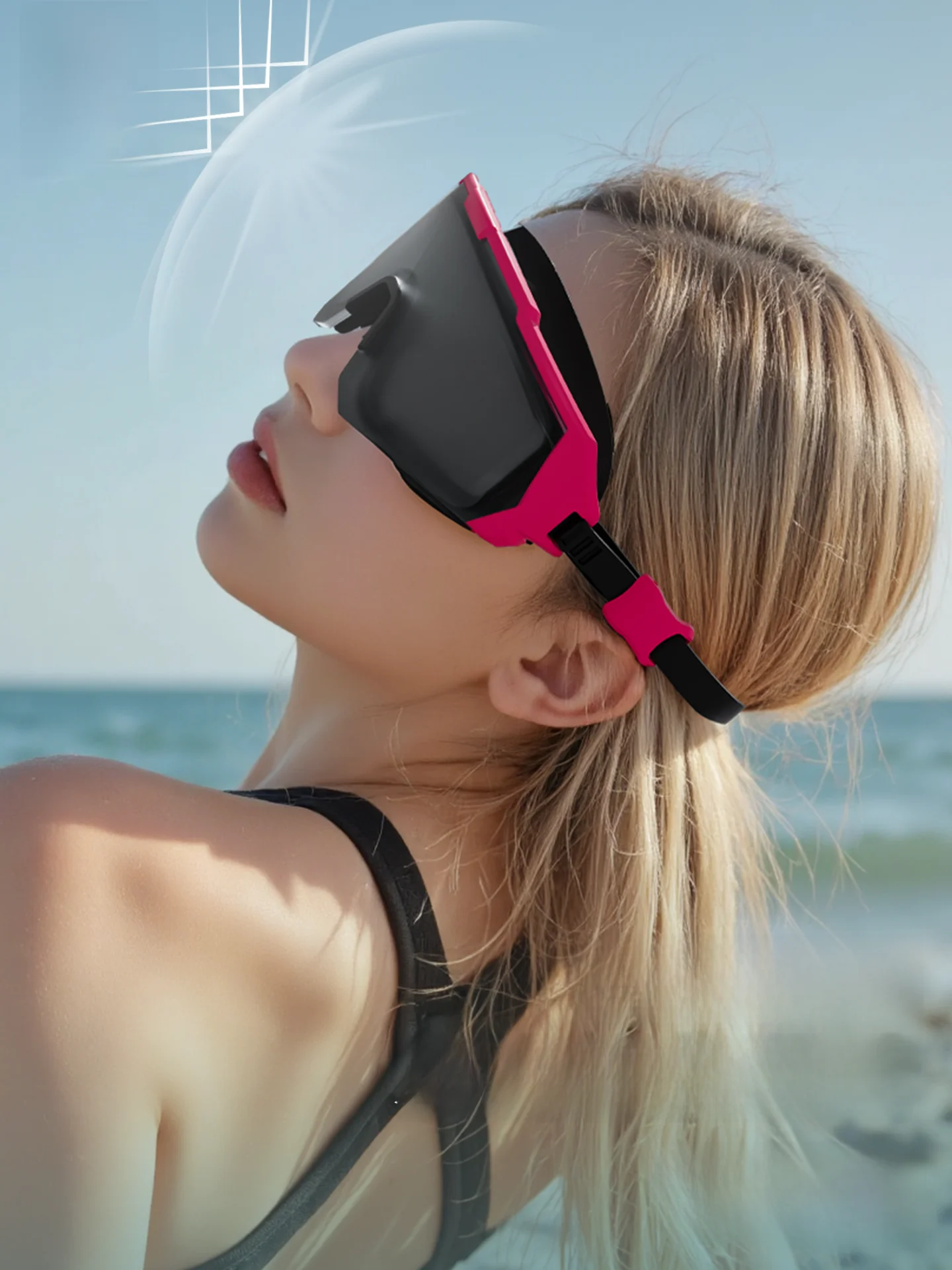 女性用防曇・防水大フレー  ムスイミングゴーグル：近視対応モデルの実用性と多様なシーンでの活用