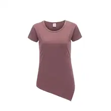 夏用 レディース ロングフィット ショートスリーブ トレーニングTシャツ【速乾・ゆったりサイズ・ヨガ・ランニング対応】